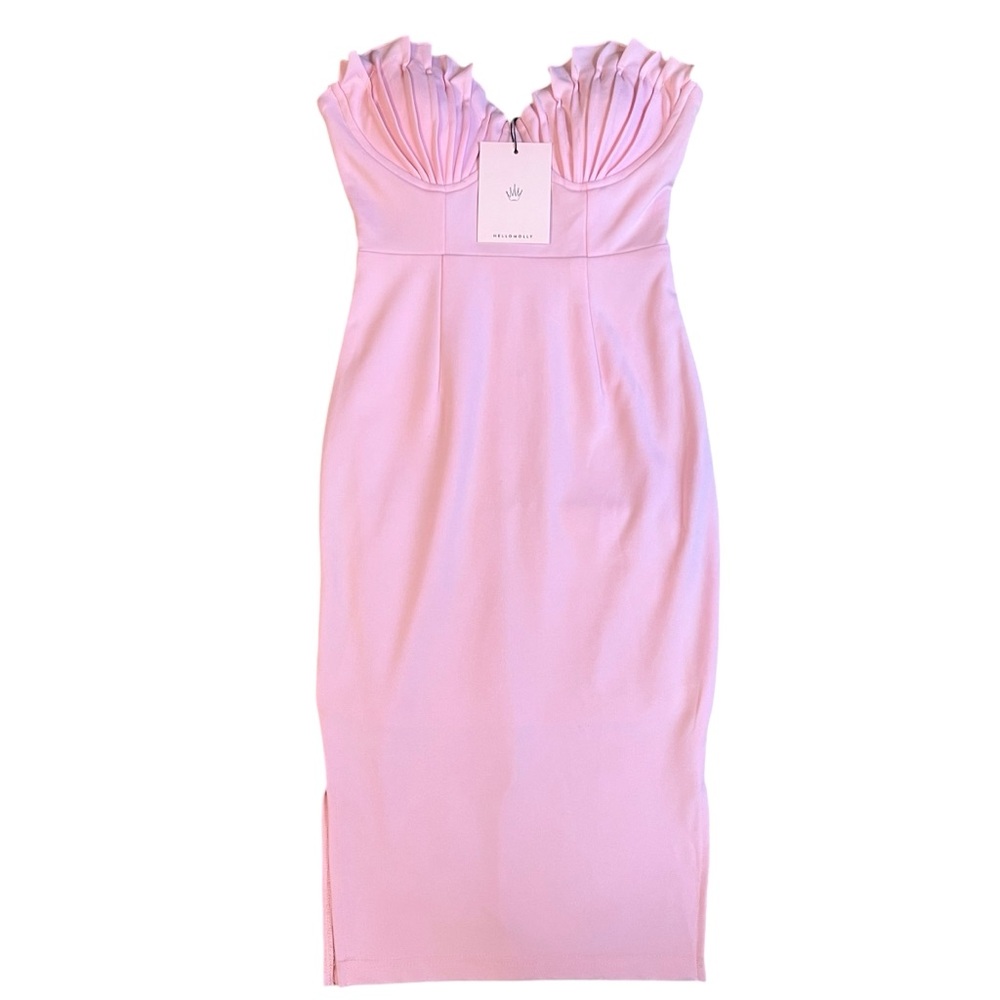 NWT Hello Molly Pink Mermaid Muse Strapless Midi Dress Size 4 *Sold Out Online - Picture 2 of 13